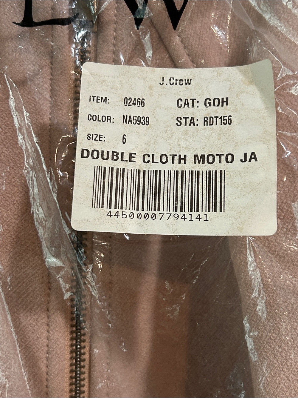 298$J.Crew Double Cloth Moto Jacket Beige Stone Blush Pink Wool Size 6 NWOT - Picture 12 of 13